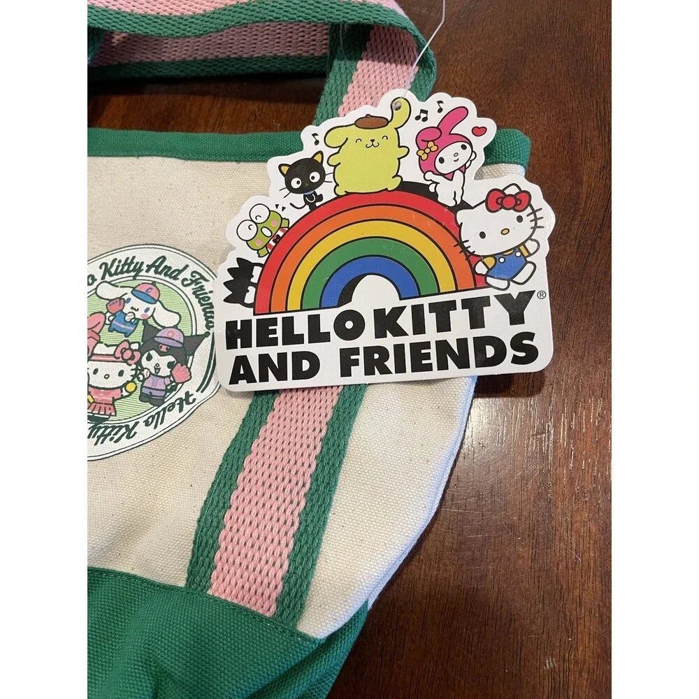 Hello Kitty and Friends Girls Friends Together Mini Cotton Canvas Tote Bag NWT